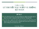 Thảo luận nhóm: Lý thuyết xác suất và thống kê toán