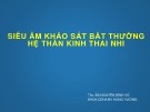 Bài giảng Siêu âm khảo sát bất thường hệ thần kinh thai nhi - ThS. BS. Nguyễn Đình Vũ