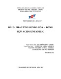 Phản ứng sunfo hóa: Thí nghiệm tổng hợp acid sunfanilic Hoá hữu cơ