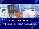 Bài giảng Khái quát chung về luật hôn nhân và gia đình - TS. Bùi Quang Xuân