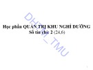 Bài giảng Quản trị khu nghỉ dưỡng ĐH Thương Mại [chuẩn nhất]