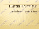 Bài giảng Luật sở hữu trí tuệ ĐH Thương Mại [mới nhất]