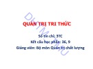 Bài giảng Quản trị tri thức ĐH Thương Mại chuẩn nhất