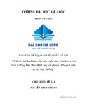 Báo cáo kết quả nghiên cứu đề tài: Ý thức, trách nhiệm của học sinh, sinh viên khoa Văn Hóa trường Đại Học Hạ Long về phòng chống tệ nạn ma túy học đường