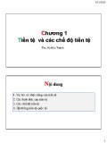 Bài giảng Tiền tệ ngân hàng: Chương 1 - Vũ Hữu Thành