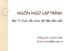 Bài giảng Ngôn ngữ lập trình: Bài 11 - Lý Anh Tuấn