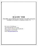 Bài dự thi Tìm hiểu quá trình xây dựng văn hóa doanh nghiệp của đơn vị trong công ty