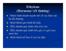 Bài giảng Sinh lý thực vật - Bài 5: Ethylene (Hormone vết thương)