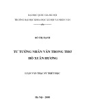 Tóm tắt Luận văn Thạc sĩ Triết học: Tư tưởng nhân văn trong thơ Hồ Xuân Hương