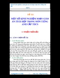 SKKN: Một số kinh nghiệm soạn giáo án tích hợp trong môn tiếng Anh cấp THCS