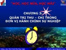 Bài giảng Quản trị tài chính đơn vị hành chính sự nghiệp Chương 3: Th.S Ninh Thị Thúy Ngân