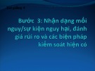 Bài giảng Hệ thống cấp nước công cộng: Nhận dạng mối nguy, đánh giá rủi ro và biện pháp kiểm soát hiện có