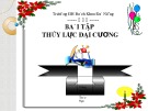 Bài thuyết trình Bài tập Thủy lực đại cương