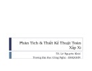 Bài giảng Thiết kế và đánh giá thuật toán Xấp xỉ - TS. Lê Nguyên Khôi