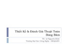Bảng băm: Bài giảng Thiết kế và đánh giá thuật toán - TS. Lê Nguyên Khôi