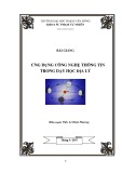Bài giảng Ứng dụng công nghệ thông tin trong dạy học Địa lý ĐH Phạm Văn Đồng