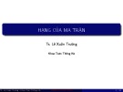 Hạng của ma trận: Bài giảng TS. Lê Xuân Trường (tt)