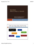 Bài giảng Cơ học lý thuyết Tuần 1 - Nguyễn Duy Khương