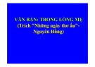 Bài giảng Ngữ văn lớp 8: Trong lòng mẹ