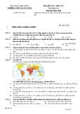 Đề thi HK 1 môn Địa lí lớp 10 năm 2017-2018 - THPT Lê Qúy Đôn - Mã đề 167