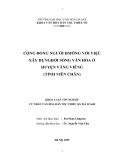 Tóm tắt Khóa luận tốt nghiệp khoa Văn hóa dân tộc thiểu số: Cộng đồng người Hmông với việc xây dựng đời sống văn hóa ở huyện Văng Viêng - tỉnh Viêng Chăn