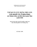 Tập quán xây dựng nhà sàn người Tày ở Bản Pảng, Tràng Sơn, Văn Quan, Lạng Sơn (Tóm tắt Khóa luận)