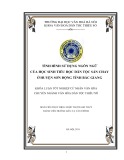 Tóm tắt Khóa luận: Tình hình sử dụng ngôn ngữ của học sinh Tiểu học Sán Chay ở Sơn Động Bắc Giang