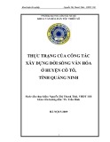 Tóm tắt Khóa luận tốt nghiệp khoa Văn hóa dân tộc thiểu số: Thực trạng của công tác xây dựng đời sống văn hoá ở đảo Cô Tô, tỉnh Quảng Ninh