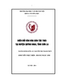 Tóm tắt Khóa luận tốt nghiệp khoa Văn hóa học: Biến đổi văn hóa dân tộc Thái tại huyện Quỳnh Nhai, tỉnh Sơn La