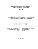 Tóm tắt Khóa luận tốt nghiệp khoa Thư viện - Thông tin: Tìm hiểu kiến thức thông tin của sinh viên trường Đại học Nguyễn Trãi