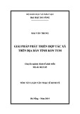 Tóm tắt Luận văn Thạc sĩ Kinh tế: Giải pháp phát triển hợp tác xã trên địa bàn tỉnh Kon Tum