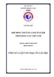 Tóm tắt Luận văn Thạc sĩ Luật học: Hợp đồng thuê mua nhà ở xã hội theo pháp luật Việt Nam