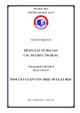 Tóm tắt Luận văn Thạc sĩ Luật học: Pháp luật về phá sản các tổ chức tín dụng