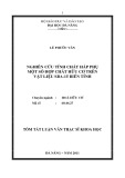 Tóm tắt luận văn Thạc sĩ Khoa học: Nghiên cứu tính chất hấp phụ một số hợp chất hữu cơ trên vật liệu SBA-15 biến tính