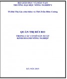 Quản trị rủi ro trong các cơ sở sản xuất kinh doanh nông nghiệp: Phần 1