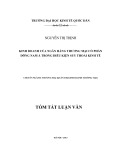 Tóm tắt Luận văn Thạc sĩ Kế toán: Kinh doanh của ngân hàng TMCP Đông Nam Á trong điều kiện suy thoái kinh tế