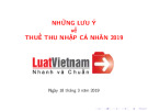 Thuế TNCN 2019: Những điểm đáng lưu ý [Mới nhất]