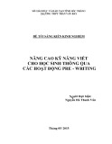 Kinh nghiệm nâng cao kỹ năng viết cho học sinh: Các hoạt động Pre-writing