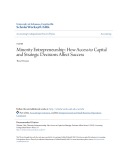 Accounting undergraduate Honors theses: Minority entrepreneurship - How access to capital and strategic decisions affect success