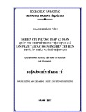Luận án tiến sĩ Kinh tế: Nghiên cứu phương pháp kế toán quản trị chi phí trong việc định giá sản phẩm tại các doanh nghiệp chế biến thức ăn chăn nuôi ở Việt Nam