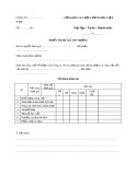 Mẫu Phiếu đánh giá tín nhiệm