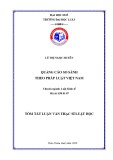 Tóm tắt Luận văn thạc sĩ Luật học: Quảng cáo so sánh theo pháp luật Việt Nam