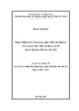 Luận văn thạc sĩ: Phát triển kỹ năng dạy học môn Mỹ thuật của giáo viên trường Trung học cơ sở quận Hai Bà Trưng, Hà Nội