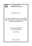 Tóm tắt luận văn Thạc sĩ: Hoàn thiện hệ thống quản lý chất lượng theo tiêu chuẩn TCVN ISO 9001 tại Bảo hiểm xã hội thành phố Đà Nẵng