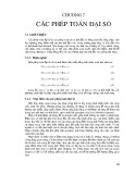 Bài giảng xử lý ảnh: Các phép toán đại số (Chương 7)