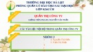 Tài liệu nội bộ trong quản trị công ty: Bài thuyết trình môn Quản trị công ty