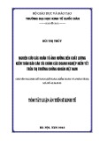 Tóm tắt Luận án Tiến sỹ Kinh tế: Nghiên cứu các nhân tố ảnh hưởng đến chất lượng kiểm toán báo cáo tài chính các doanh nghiệp niêm yết trên thị trường chứng khoán Việt Nam