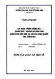 Tóm tắt Luận án Tiến sỹ Kinh tế: Các nhân tố ảnh hưởng đến tranh chấp lao động và đình công – Nghiên cứu điển hình tại các khu công nghiệp tỉnh Khánh Hòa