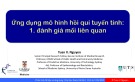 Bài giảng Ứng dụng mô hình hồi quy tuyến tính: Đánh giá mối liên quan