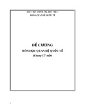 Đề cương môn học Quan hệ quốc tế (Khung chương trình mới) chuẩn nhất